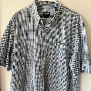 Chaps Men’s Button Down Multi Colored Plaid Shirt XXL Easy Care